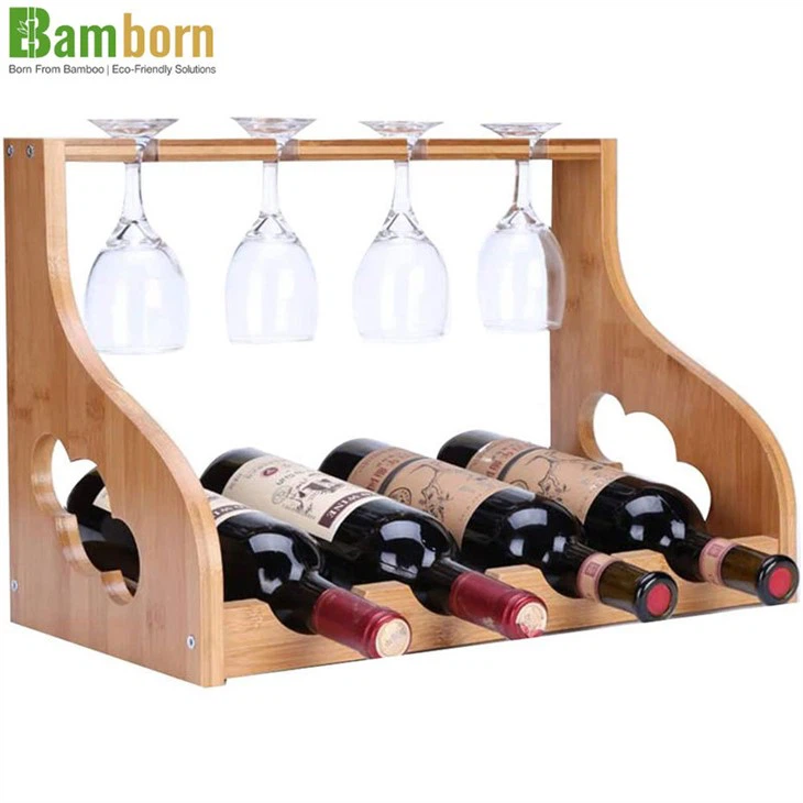 Porta vino pequeño de bambú